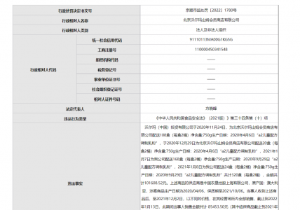 ·山姆会员店出售过期奶粉被罚6.5万