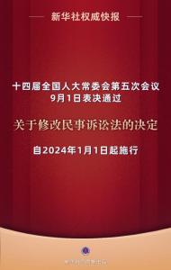 新华社权威快报丨我国民事诉讼法完成修改