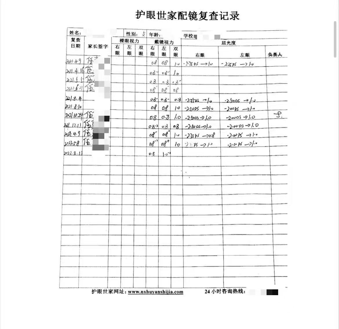 家长称给孩子配防控眼镜后近视反增125度，厂家已删降低度数推文